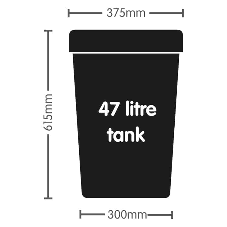 AutoPot 47 litre Tank with 6mm Grommet and Lid